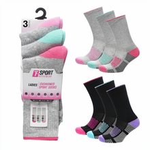 تحميل الصورة إلى عارض المعرض، 12 Pairs Ladies Half Terry Cushioned Sport Socks

