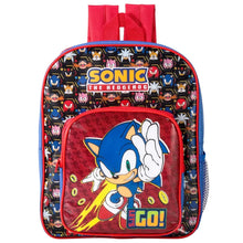 Load image into Gallery viewer, Official Sonic 'Let's Go!' Deluxe Backpack With Front Pocket
