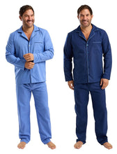 Lade das Bild in den Galerie-Viewer, Men's Polycotton Bardsey Classic Revere Collar Woven Piped Pyjamas
