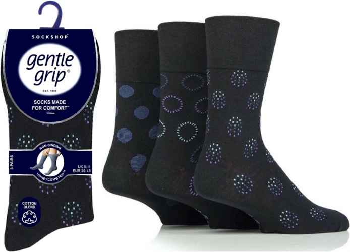 6 Pairs Men's Gentle Grip Cotton Socks Spherical Realm